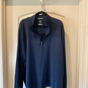 Cutter & Buck Navy and Blue Quarter-Zip Pullover